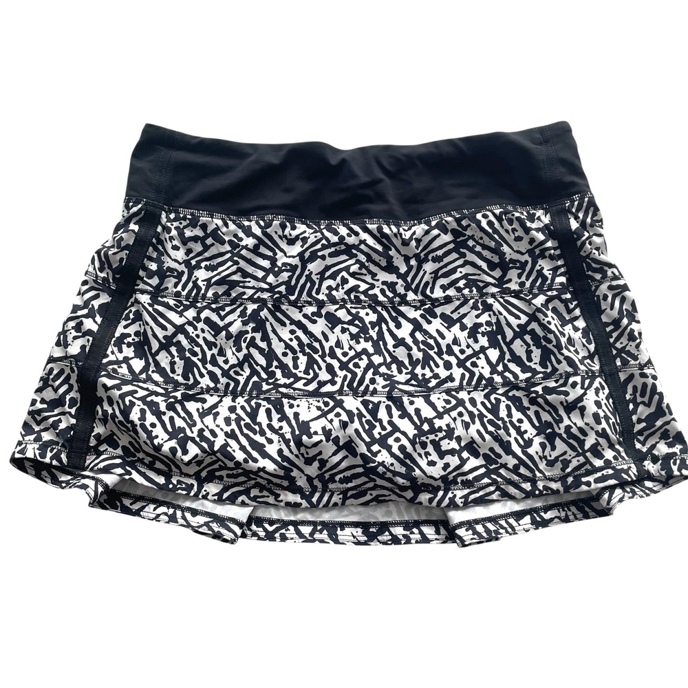 Lululemon Pace Rival Skirt‎ Skorts Size 6 II *4-way Stretch black white